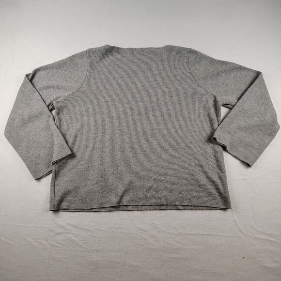 Zara Trafaluc Gray Ribbed Knit Sweater Shirt Womens Medium - Picture 2 of 7